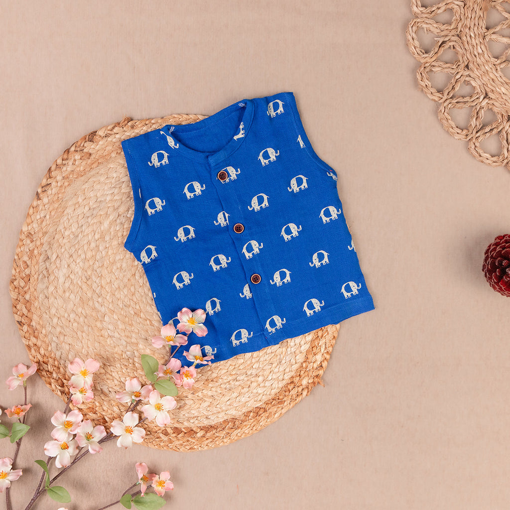 Blue Elephant - Muslin Vest