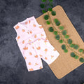 Muslin Jabla with Shorts - Peach Print