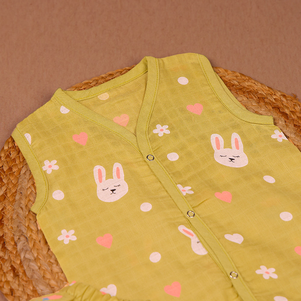 Bunny Meadow Muslin Jabla & Shorts Set