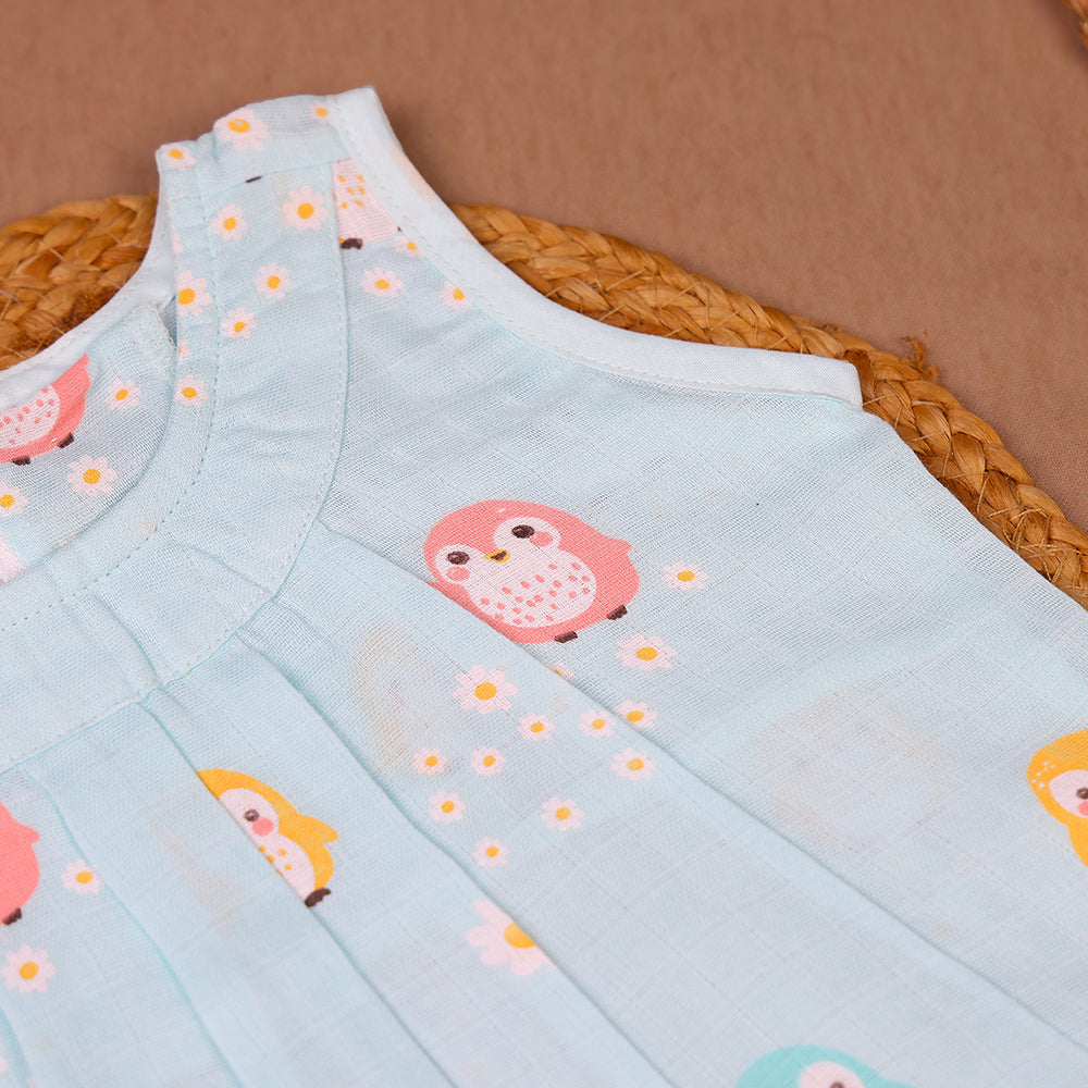 Penguin Parade Muslin Zip Frock