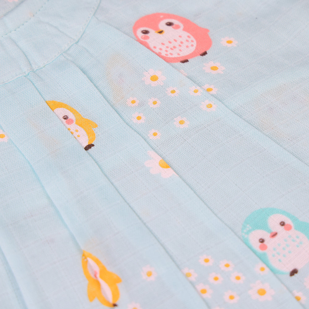 Penguin Parade Muslin Zip Frock