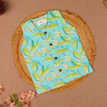 Aqua Tropical Leaf Print Cotton Vest