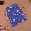 Royal Blue Bunny Print Muslin Vest for Kids
