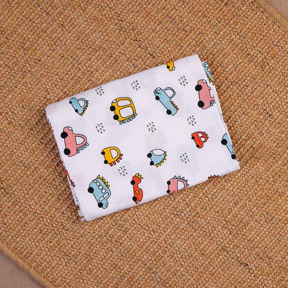 Cute Cars Muslin Baby Towel - Vroom into Softness